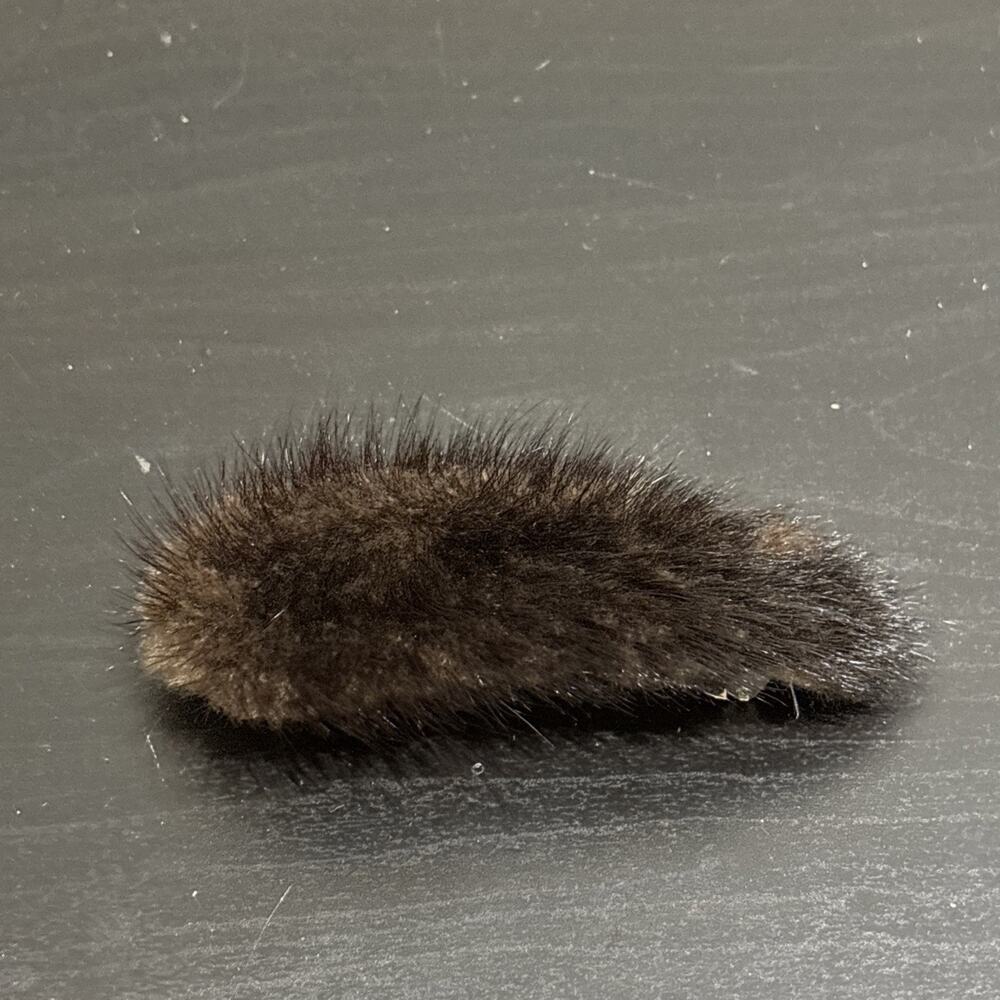 Vintage Made In France Mink Fur Hair Clip Hairpin Brown Pin Barrette